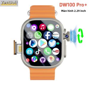 Đồng Hồ Thông Minh DW100 Pro+ Dành Cho Nam Hỗ Trợ 5G Toàn Mạng Cảm Biến Vân Tay Màn Hình AMOLED 2.29 Inch WIFI GPS Tích Hợp Play Store Theo Dõi Giấc Ngủ Và Nhịp Tim