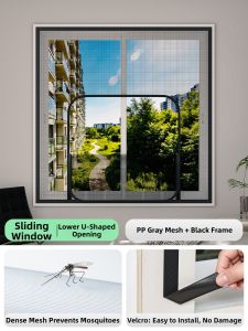 JH | Mosquito Prevention Easy-Install Stainless Mesh Screen Invisible Self-Adhesive
