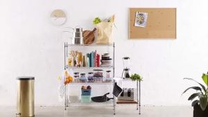 MZG-010 ชั้นวางของเหล็ก ปรับระดับ 5-6 ชั้น ขนาด 90x35x150 cm. สีดำ รับน้ำหนัก 375 กิโลกรัม #ชั้นวางเหล็ก #ชั้นวางในครัว #ชั้นเก็บของ W010-Plus