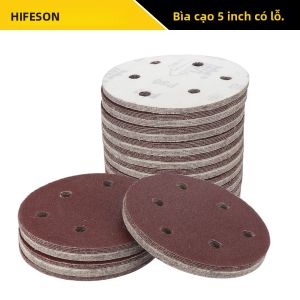 20 Cái/50 Cái/100 Cái Đĩa Nhám Chân Không 125mm 5 Inch Có 6 Lỗ Dùng Cho Chế Biến Gỗ Mài Kim Loại Đánh Bóng Chà Nhám