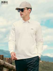 Enjeolon Heavyweight Long Sleeve Polo Shirt Casual Cotton Business Menswear Autumn Winter T-Shirt Embroidered Design Standard Fit