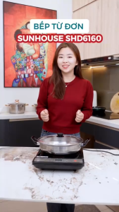 BẾP TỪ ĐƠN SUNHOUSE SHD6160 - Tặng kèm nồi lẩu đa năng 7 chế độ nấu tiện lợi