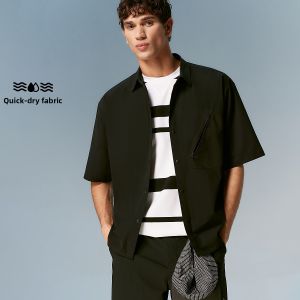 Jack Jones | Moisture Wicking Simple Style Embroidery Mens Short Sleeve Shirt