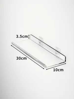 Transparent No-Drill Wall Mounted Bookshelf