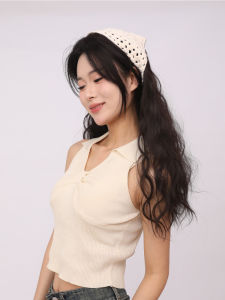 LUCY LEE | LUCYLEE Integrated White Scarf Wool Curl Hair Extension Natural Seamless Volumizing Hair Extensions Fake Hair