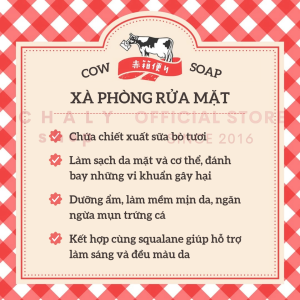 Xà phòng rửa mặt chiết xuất sữa bò tươi Cow Soap 90g Nhật