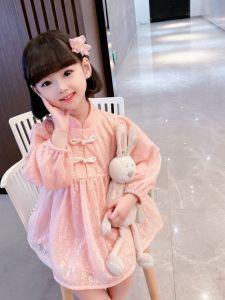 ชุดเดรสฤดูใบไม้ร่วงสุดเก๋สำหรับเด็กผู้หญิง ชุดกี่เพ้าเจ้าหญิง ชุดฤดูใบไม้ผลิและฤดูใบไม้ร่วง เสื้อผ้าเด็กผู้หญิง ชุดเดรสแฟชั่น