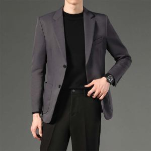 ROMON | Lormen Mens Business Casual Suit Jacket Autumn New Style Professional Slim Fit Drapey Outerwear Fashion Urban Youth Polyester Fiber