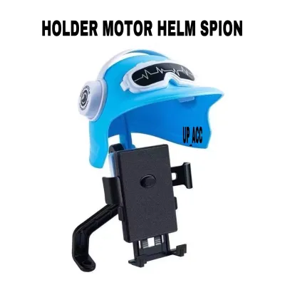 Holder Hp Motor SPION Dengan Helm Lucu Pelindung Hujan Dan Pelindung Matahari