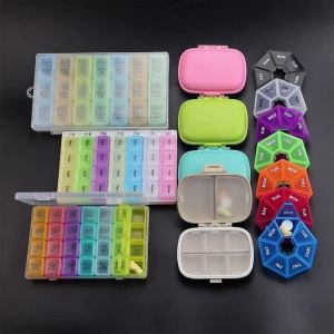 JCD Portable Pills Organizer 7 Days Weekly Medicine Storage Box Travel Sealed Sub Packaging Box for Vitamins Medicine Fish Oils