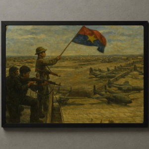 Tranh Nghệ thuật "Tấn Công Sân Bay Tân Sơn Nhất 1" VIETSMART ART - Acrylic 45 x 60cm