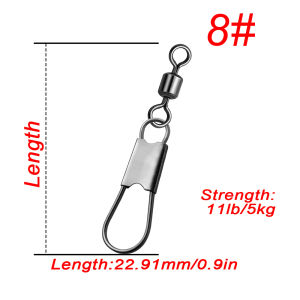 FishTrip Fishing Swivel Snap Barrel Swivel with Interlock Snap Stainless Steel Quick Change Fishing Clip with Rolling Swivel