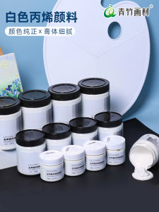Waterproof Sunproof Acrilic Paint 500ml Large Bottle Resistant to Fading Chinjoo Qingzhu White Titanium Dye for Wall Painting Graffiti DIY Hand Drawing Children Drawing Stone Painting Shoe Material