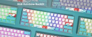 WOMIER WK61 60% Keyboard Hot-Swappable Blue Sea Keyboard RGB Wire Gaming Mechanical Keyboard Pudding PBT Keycap Red Switch