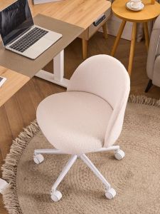 Creamy Princess Style Cosmetic Chair Girls Master Bedroom Room Minimalist Manicure Chair Backrest Internet Celebrity Dressing Table Stool