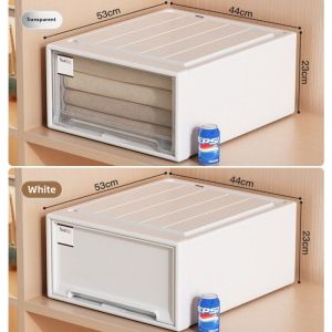 HUAYASEN | Deep Drawer Style Plastic Transparent Clothes Storage Box
