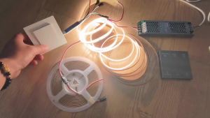 MJJC | 24V Horse Race Running Water Strip Light COB Flexible Ribbon 5M 10M 15M 20M Tape Lamp Work with Smart Switch Control Controller