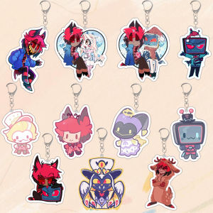 Bandai | For Hazbin Vox Alastor Lucifer Charlie Morningstar Vaggie Anime Peripherals Acrylic Keychain Cute Backpack Pendant Gift