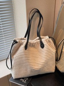 Casual Large Capacity Corduroy Bag Female 2024 New Arrival Large Capacity Corduroy Tote Bag Versatile Handheld Shoulder Bag