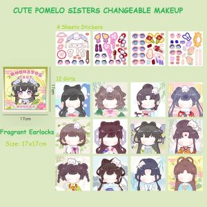 JNL Ancient Cartoon Magic Explore with Cute Pomelo Sisters Changeable Makeup Stickers Scrapbook SZ255