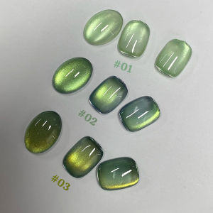 MIANEL 1 ชิ้น 12 มิลลิลิตรฤดูร้อน Night Shadow Star ไม้ไผ่สีเขียวลูกปัดแก้ว Ice Clear Series Magnetic Cat Eye Gel เล็บเล็บ