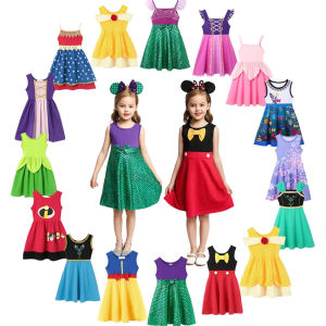 2025 สาวชุดเจ้าหญิงฤดูร้อนเสื้อผ้า Rapunzel Elsa Anna คอสเพลย์ชุดวันเกิด