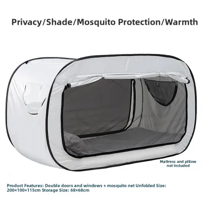 Mosquito-Proof Folding Tent Indoor Single Bed Adult Sleepable Student Dormitory Light-Blocking Quick-Open Camping Tent