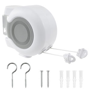 Double Line Clothesline Shrinkable กลางแจ้งติดผนังราวตากผ้า Heavy Duty ระเบียงห้องน้ําที่มองไม่เห็น Clotheslin