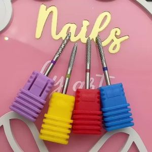 4PCS Rocket-Shaped Steel Nail Drill Bits Set Cuticle Remover Sharp & Durable 2.35mm Shank Professional Manicure & Pedicure N