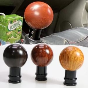 Metal Shift Knob Peach Wood Color Car Aluminum Alloy Shift Lever Shift Lever Handle Head Suitable for Universal