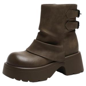Josiny | Thick Sole Retro Equestrian Style Womens Boots