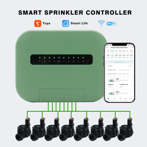 WiFi Tuya 6 Zone Smart Sprinkler System 8 Station Garden Irrigation Controller Water Valve Timer for Automatic Lawn Watering