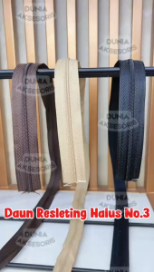 Asesoris Tas Daun Resleting (2 Arah) NILON / PLASTIK NO.3 VISLON / Halus (42 Coffee + 277 Krem) - IMPORT