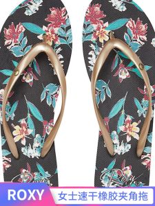 Dép Nữ ROXY Mùa Hè 2025 Dép Đế Bằng EVA Chống Trượt Chống Thấm Nước Họa Tiết Hoa Nhựa Thoải Mái Cho Trẻ Em Và Thanh Thiếu Niên