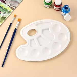 Plastic Art Painting Palette Oval Multi-Well Mixing Tray for Watercolor Acrylic Oil Paints Multiple Models Available