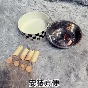 Stainless Steel Pet Bowl Non-slip Cat Feeding Bowl Anti-Overturning Water Bowl Neck Protection