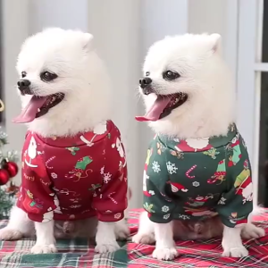Christmas Dog Clothes Pet Cat Tshirt New Year Puppy Oufit Santa Claus Pet Costume