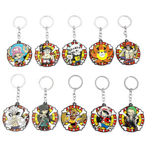 Bandai | Anime One Piece Zoro Keychain Rotatable Monkey D. Luffy Character Ornament Keyring Pendant Men Women Backpack Accessories Gift