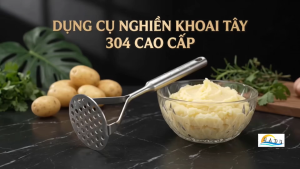 Cây Ép Củ Quả Dụng Cụ Dằm Nghiền Khoai Tây Thức Ăn Dặm Đa Năng Inox 304 Cao Cấp Chống Gỉ Snainy