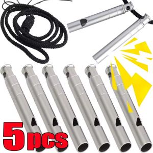5 cái Titan Còi còi khẩn cấp với dây an toàn còi khẩn cấp siêu nhẹ cắm trại còi Đi Bộ Đường Dài Ngoài Trời khẩn cấp
