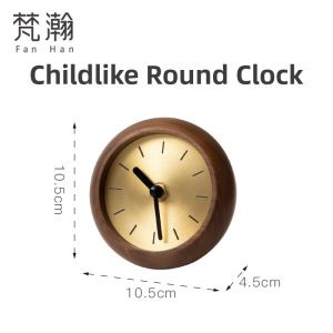Silent Walnut Wood Desktop Clock