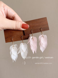  Style Long Tassel Ear Cuff No Piercing Required Fairylike Girl Slimming Elegant Leaf Design Mixed Material Earrings