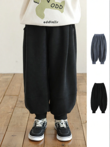 Warm Fleece Lined Boys Trousers Jogger Pants