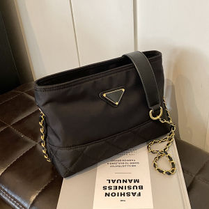 Oxford Cloth Bucket Bag Womens Summer Large Capacity Fashion Trend Chain Crossbody Casual Style Single Shoulder Handbag