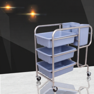 Reinforced Restaurant Dish Collection Cart