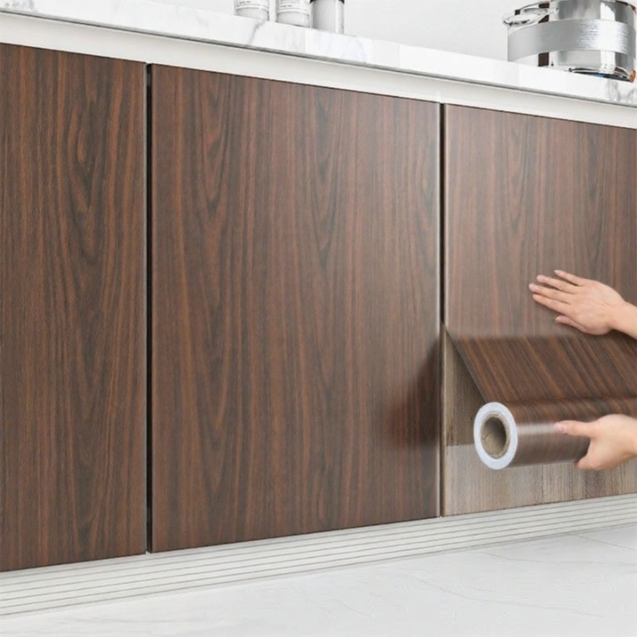 Thickened Self Adhesive PVC Wood Grain Film Sticker Furniture Wood Door ...