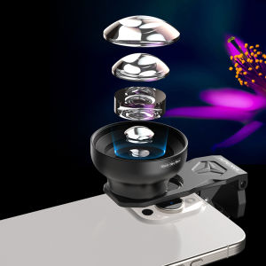 apexel | APEXEL 100mm Ultra Macro Lens HD Micro Phone Camera Lenses No Distortion for iPhone Samsung Phones Supports Eye Macro Photograph