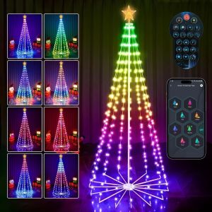 Cây Thông Noel Thông Minh Phát Sáng RGB 2.1M Với Điều Khiển Bằng Ứng Dụng & Điều Khiển Từ Xa Trang Trí Ngoài Trời Đèn LED Trang Trí Ngày Lễ Có Chức Năng Điều Chỉnh Độ Sáng