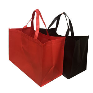 กระเป๋าผ้าไม่ทอสีดำขนาดใหญ่พิเศษ กระเป๋าใส่เค้กสีเทาหนาขึ้นกว้างขวาง กระเป๋าผ้าใบสำหรับใส่ของใช้ในบ้านจาก Two Ropes Brand