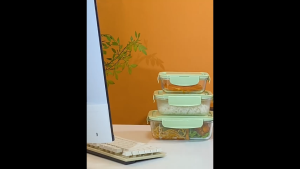 Glass Food storage Lunch Box BPA Free Microwaveable Glass Food Storage Container / Glass Bento Box